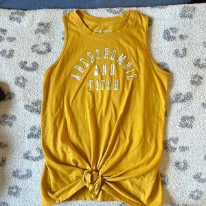 Abercrombie Kids Sunflower Yellow Sleeveless Tshirt/Tank Ties in Front